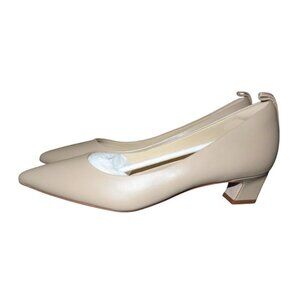 7or9 Nude Lambskin Leather Block Kitten Heel Pumps Air-touch Foam Anti-slip 9 40